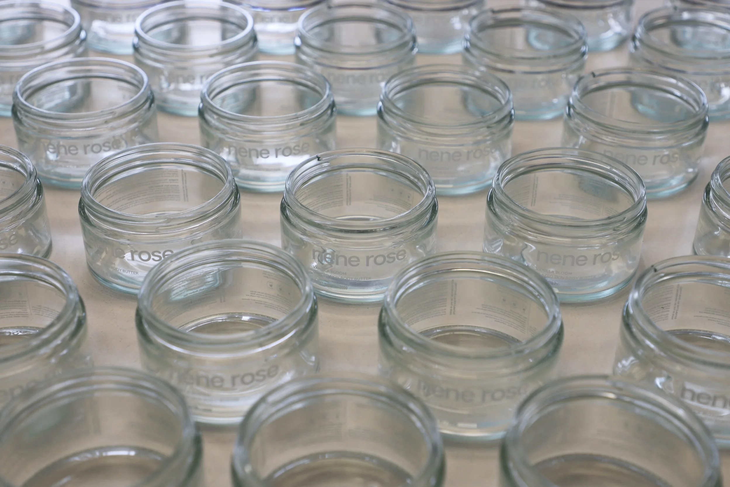 Printed glass cosmetics jars