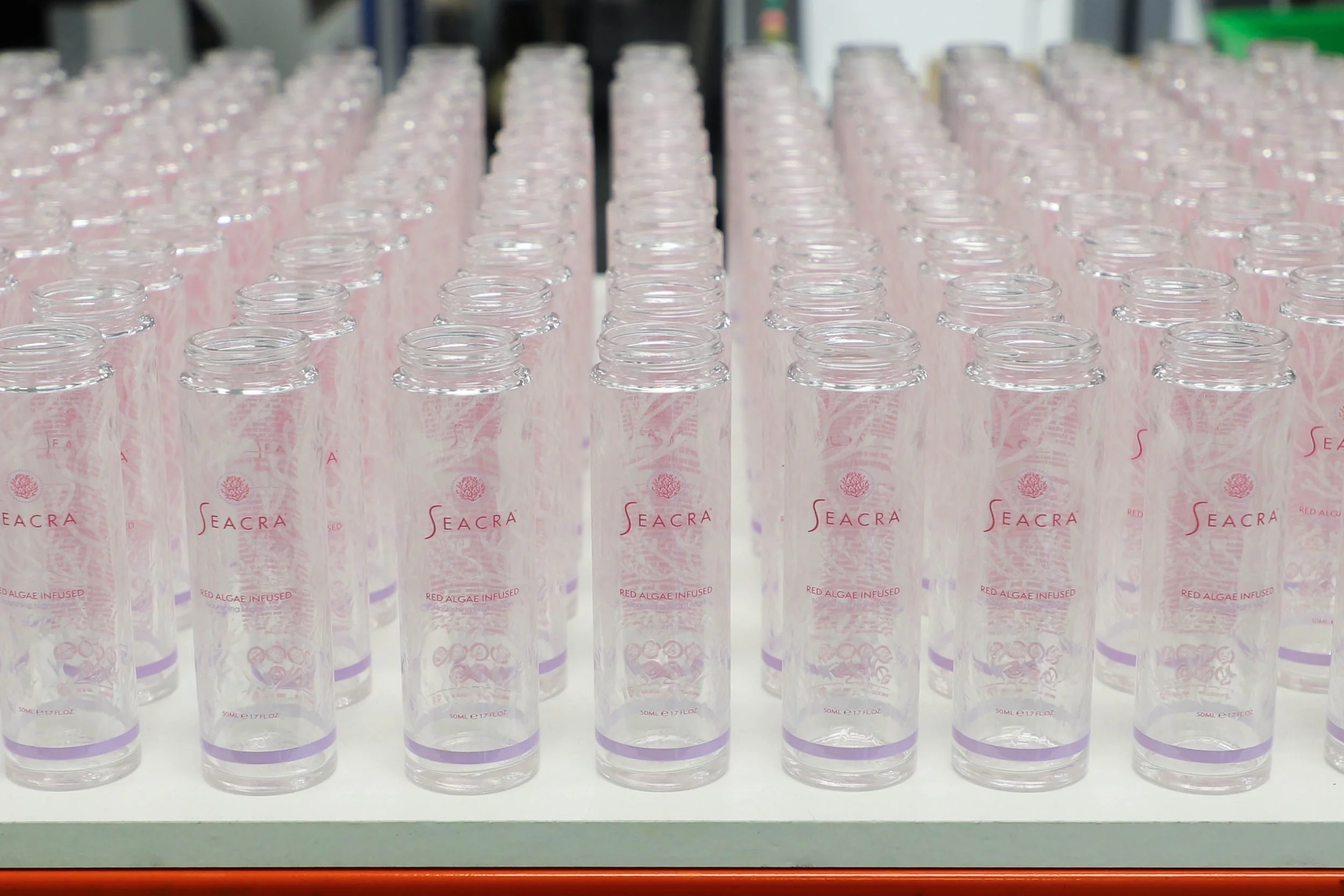 Printed glass cosmetics bottles