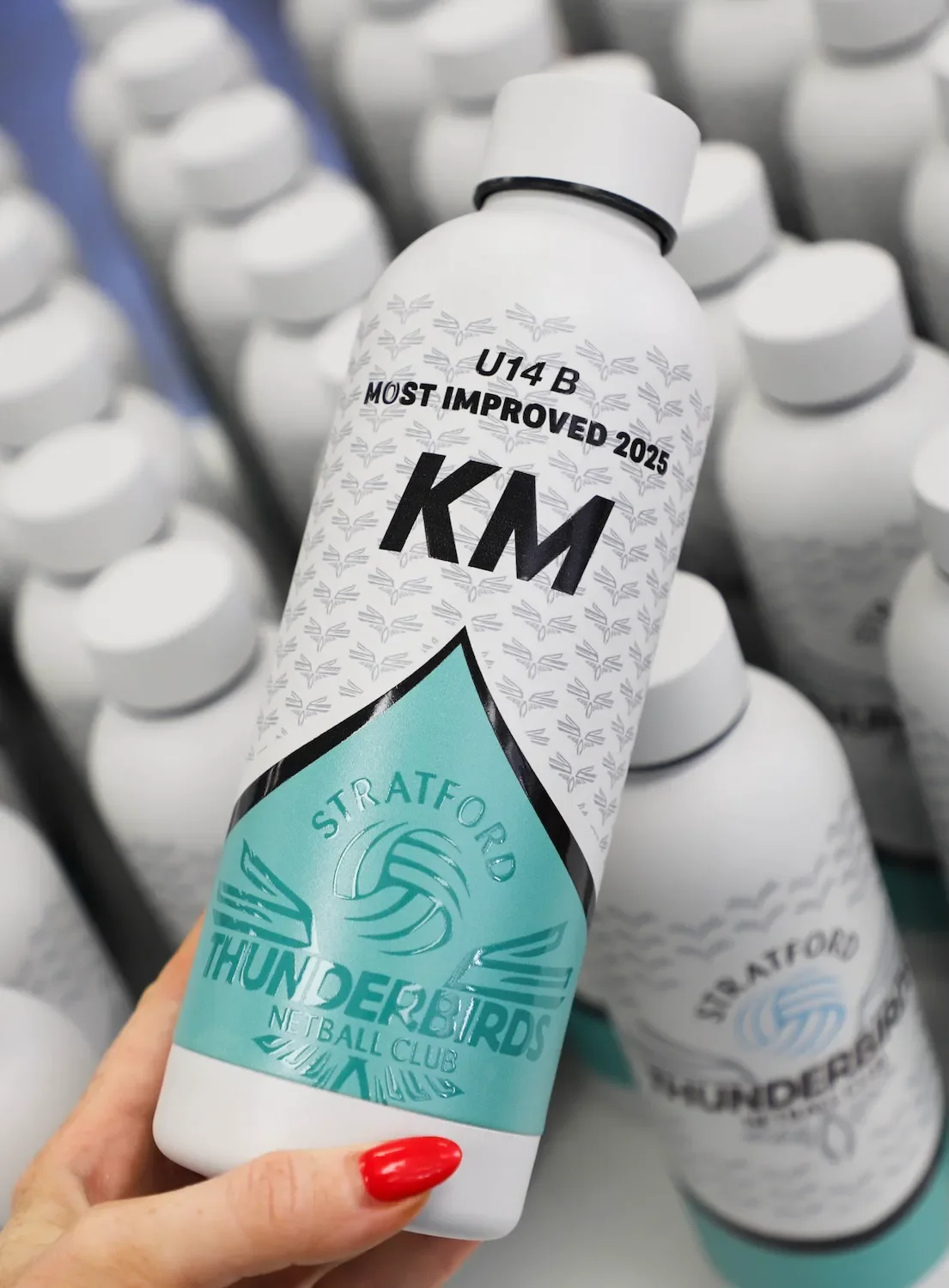 Sports team water bottles