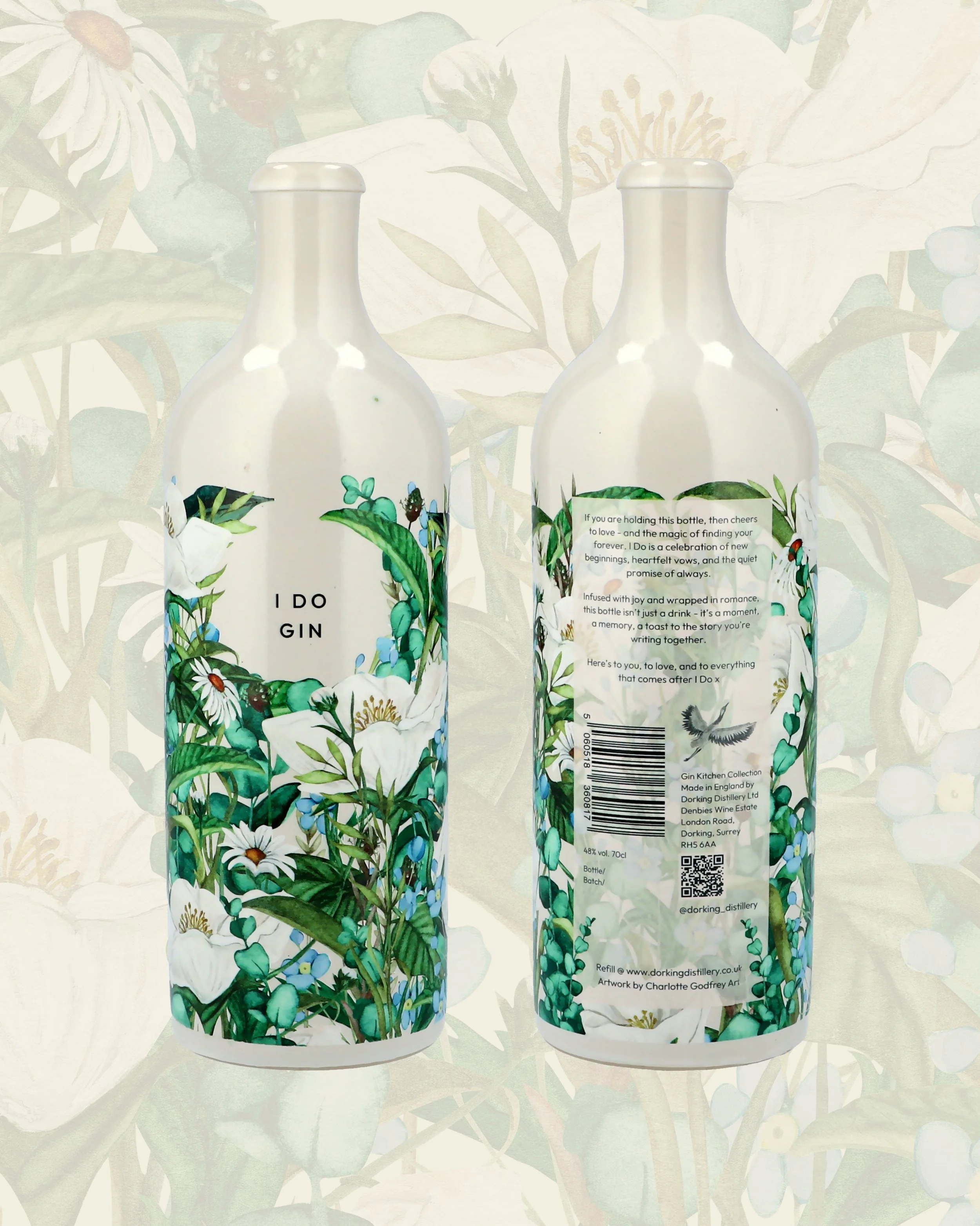 Printed gin bottles