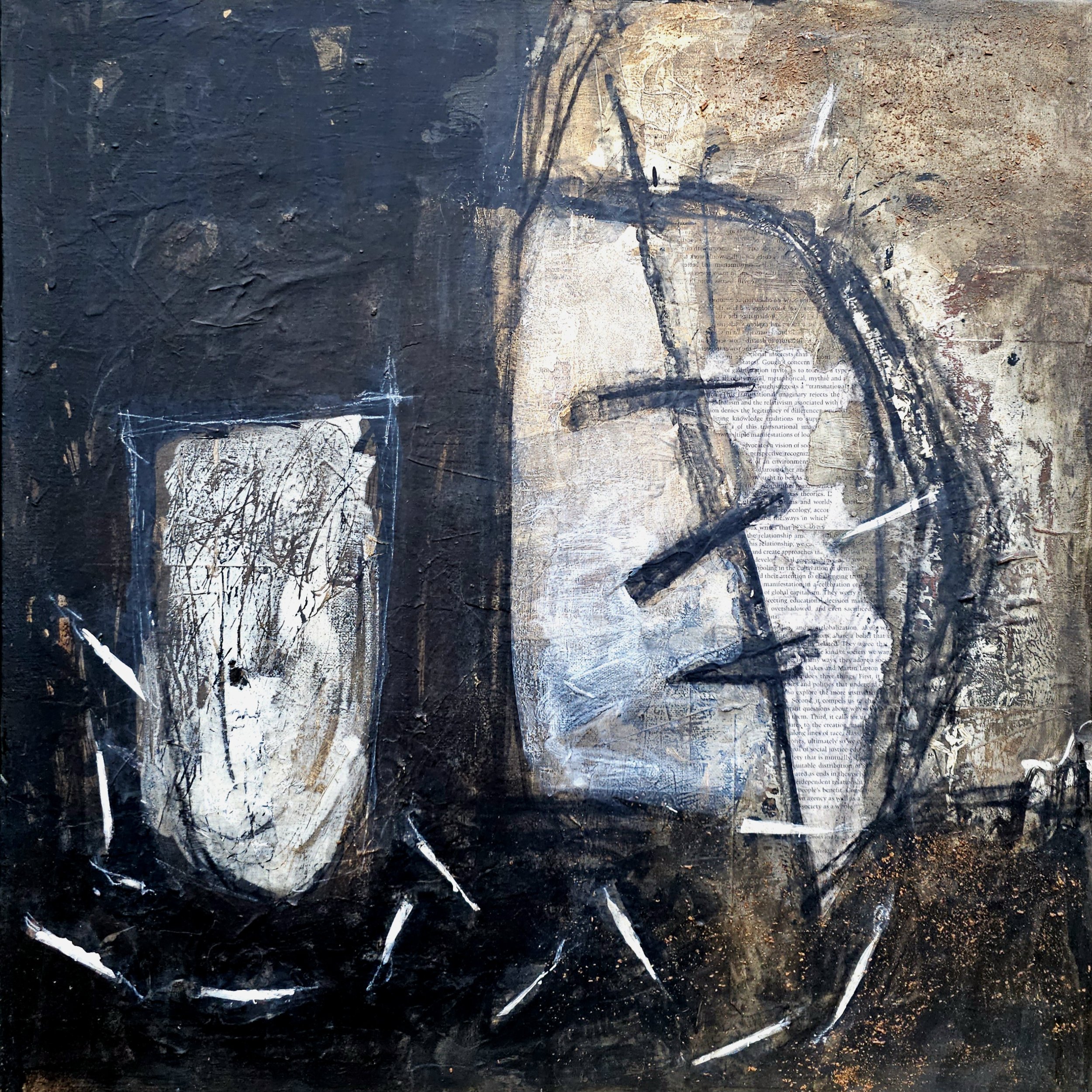 WORKS ON CANVAS
"Negative Comprehension: Refusal"
2024, Mixed media, 60x 60x1cm