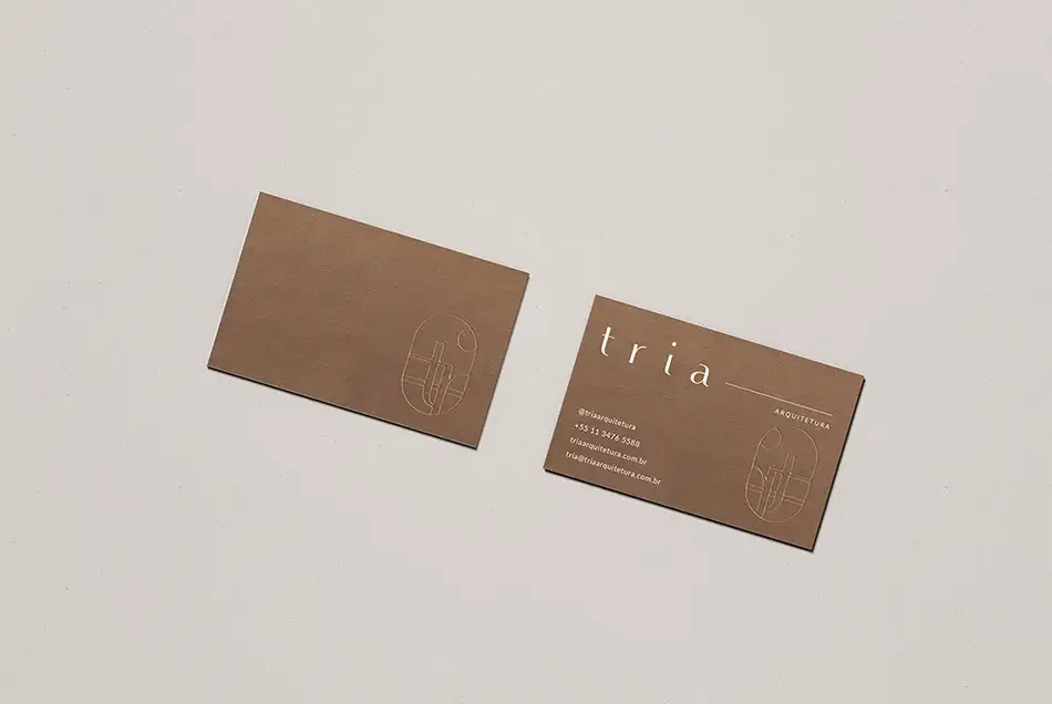 tria arquitetura papelaria cartão de visitas