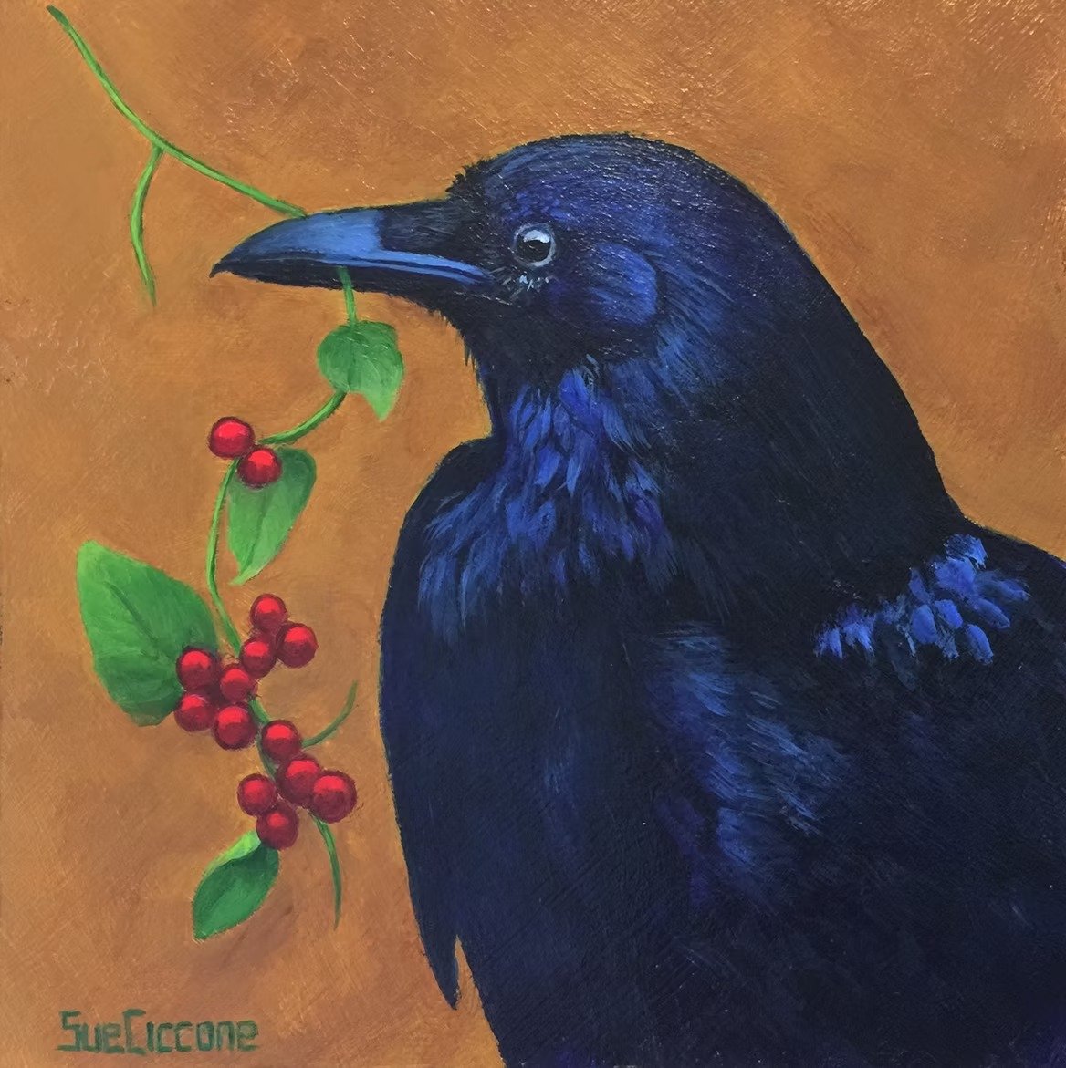 Raven and Red Berries