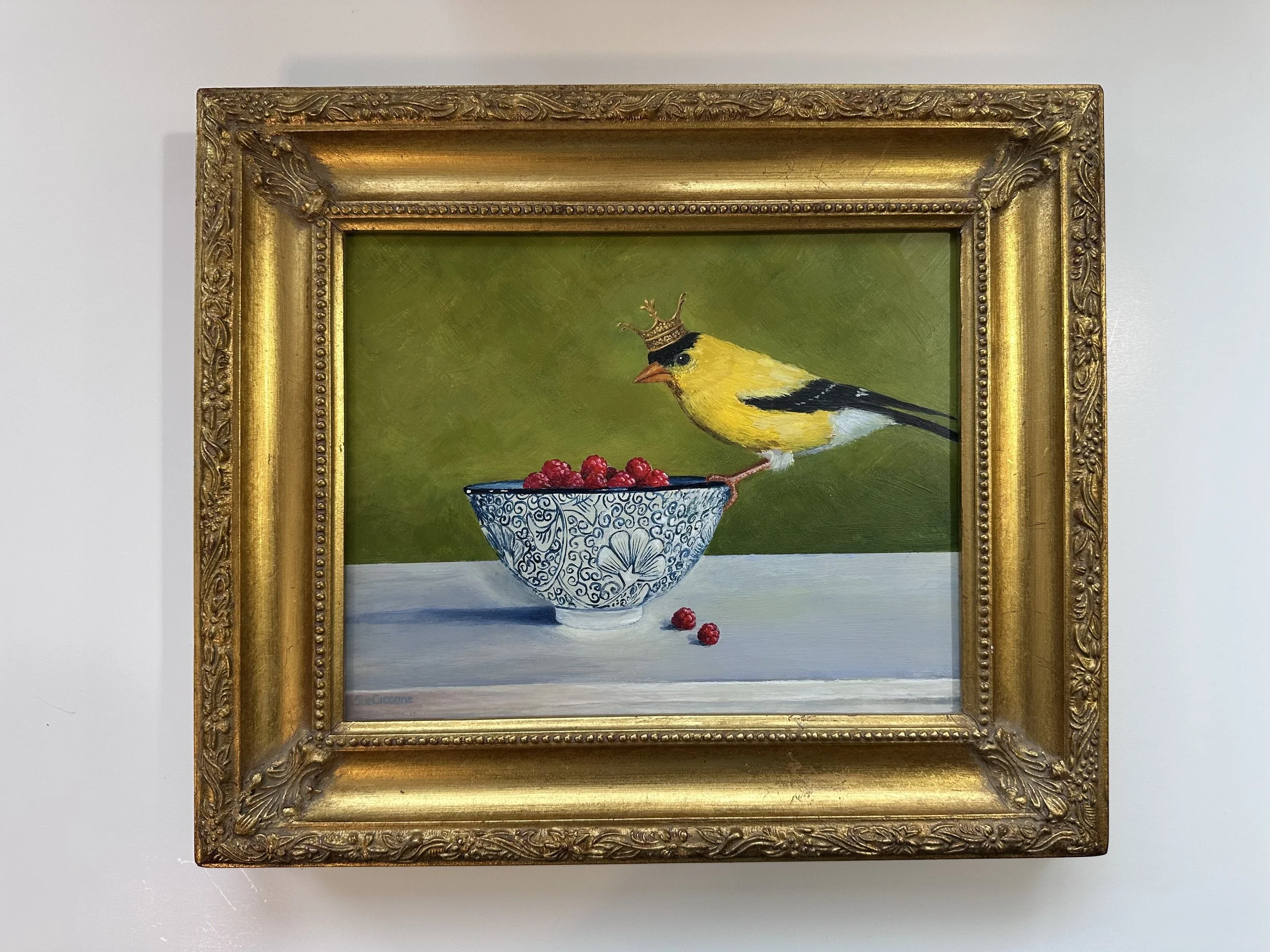 GOLDY & THE BERRY BOWL FRAMED  8X10 ART $895 FRAME IS 11.5x13.5.jpg