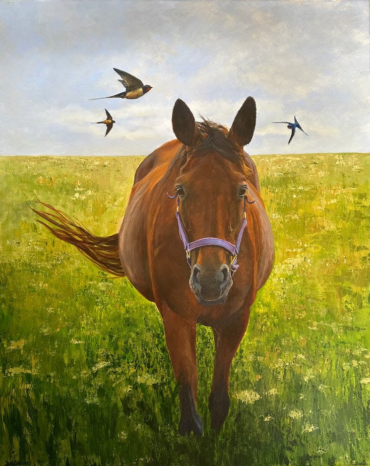 Momma Sadie and the Swallows 30 x 24 Acrylic on Canvas.jpg