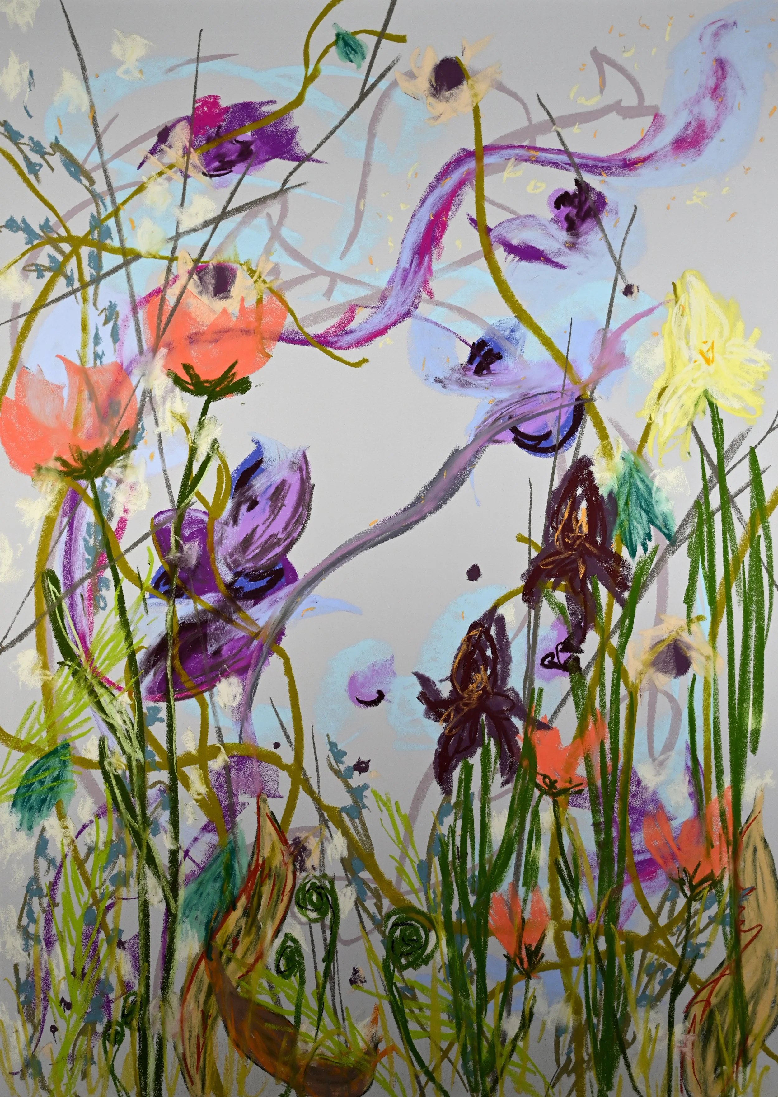 High Pollen Count with Room for a Bird, 2025, pastel on pastelmat, 27.5" x 19.7"