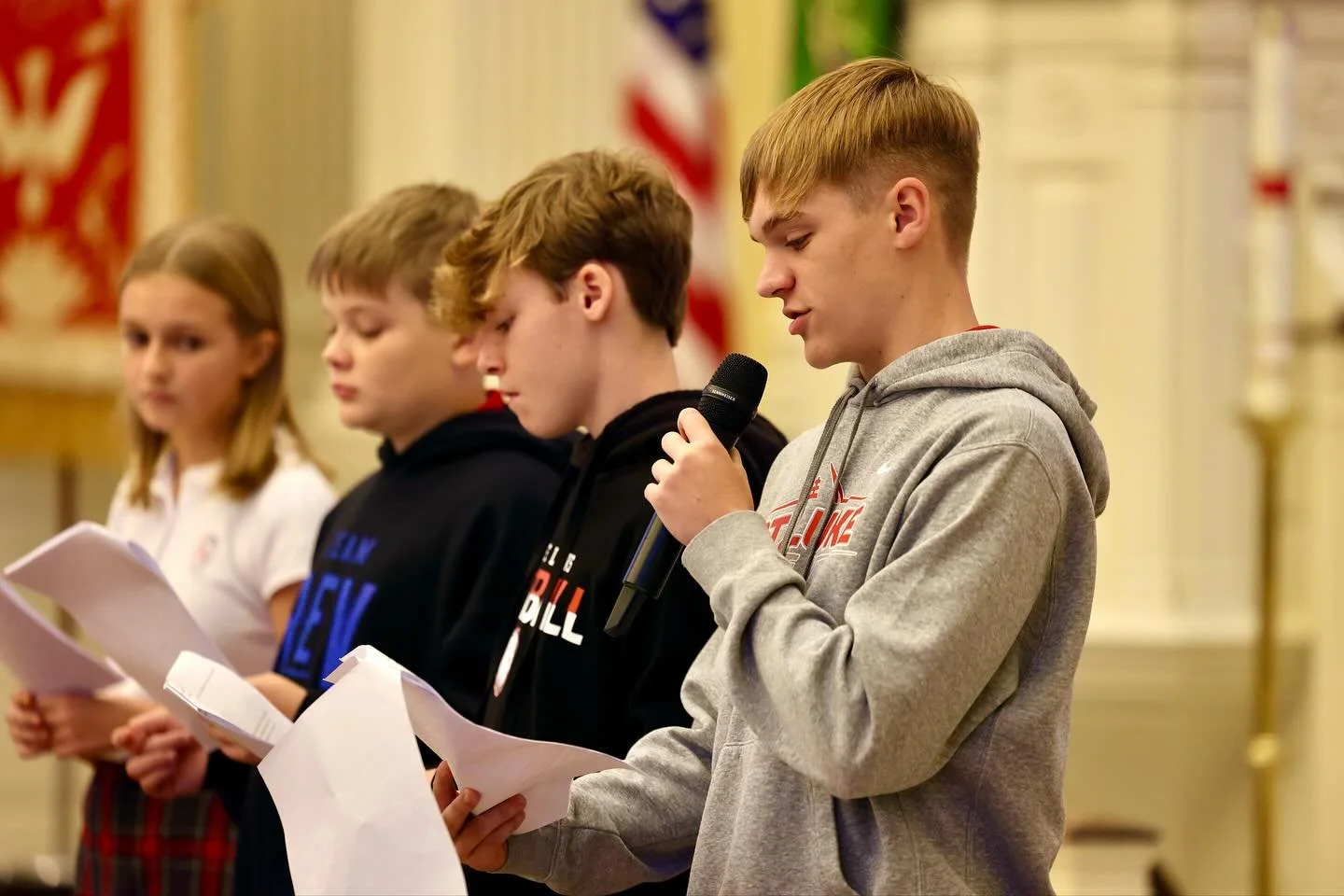 We love our Senior Lions! A few of our 8th graders led our younger students through what it means to be a Lion! 🦁 #togetherweroar