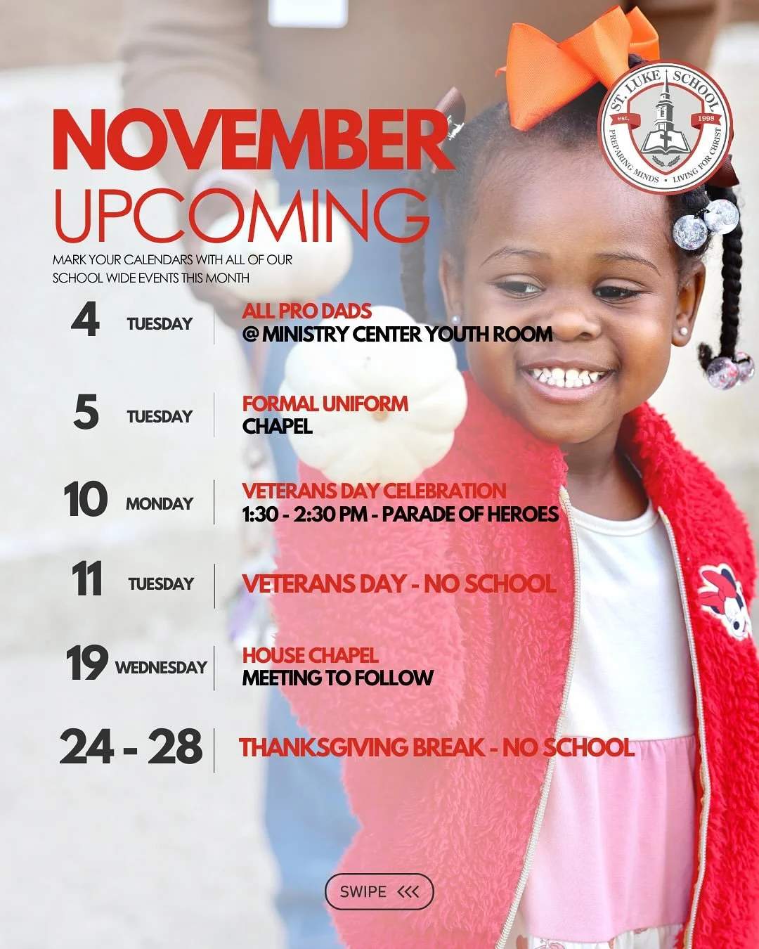 Mark your calendars with all of our November events! 🦁#togetherweroar