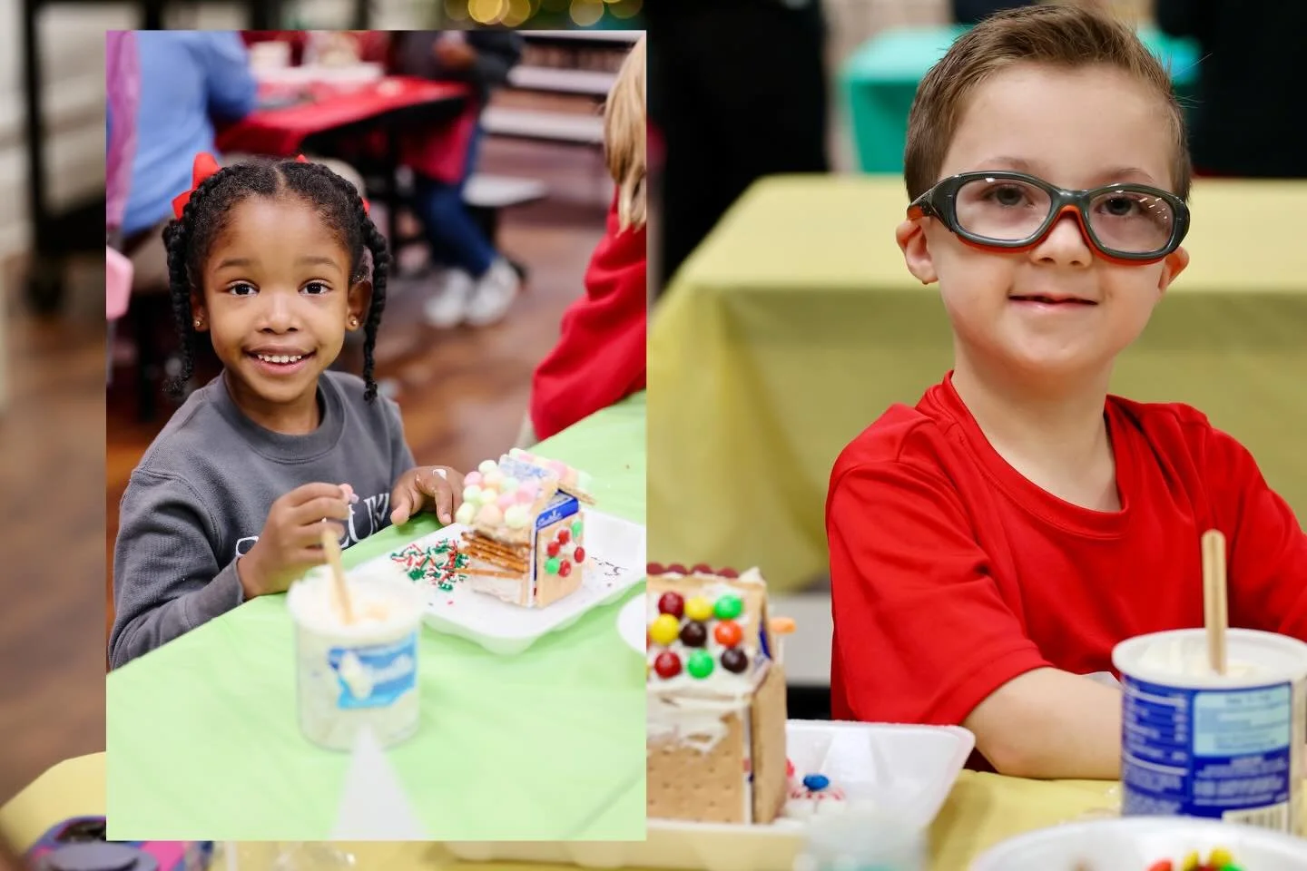 Our 2nd graders had the sweetest time building gingerbread houses with our friends from Truth Spring!🎄 We love this joy filled time of year. #togetherweroar
