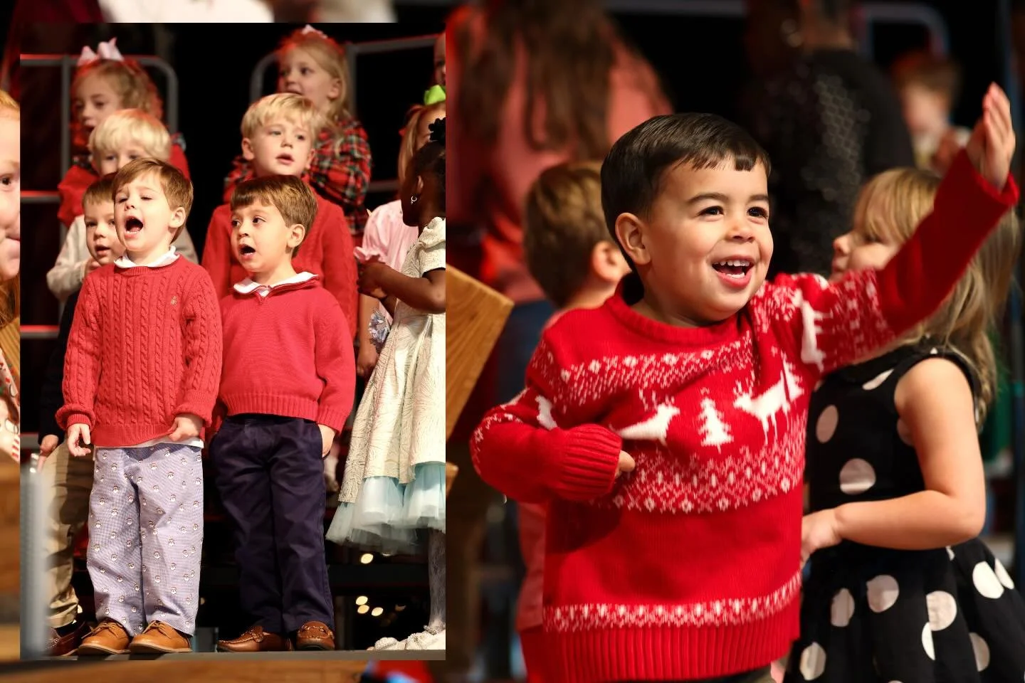 Our 3-year-old friends stole the show at their Christmas program! So much joy, smiles, and holiday cheer filled the room. 🎄 #togetherweroar