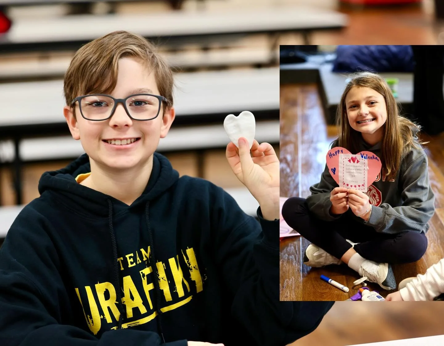 Love to Be a Lion means showing love right where we are. ❤️ Our House meetings were full of creativity as students made Valentine hearts to share with our amazing teachers and staff at St. Luke! #togetherweroar #lovetobealion