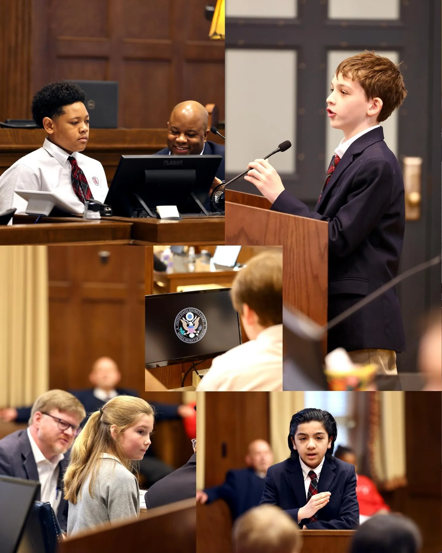 The 7th grade students participated in a mock trial this week. They worked with real attorneys and judges, some of which were SLS Alumni! They worked to select an unbiased (hopefully) jury, present opening &amp; closing statements, plan for direct qu