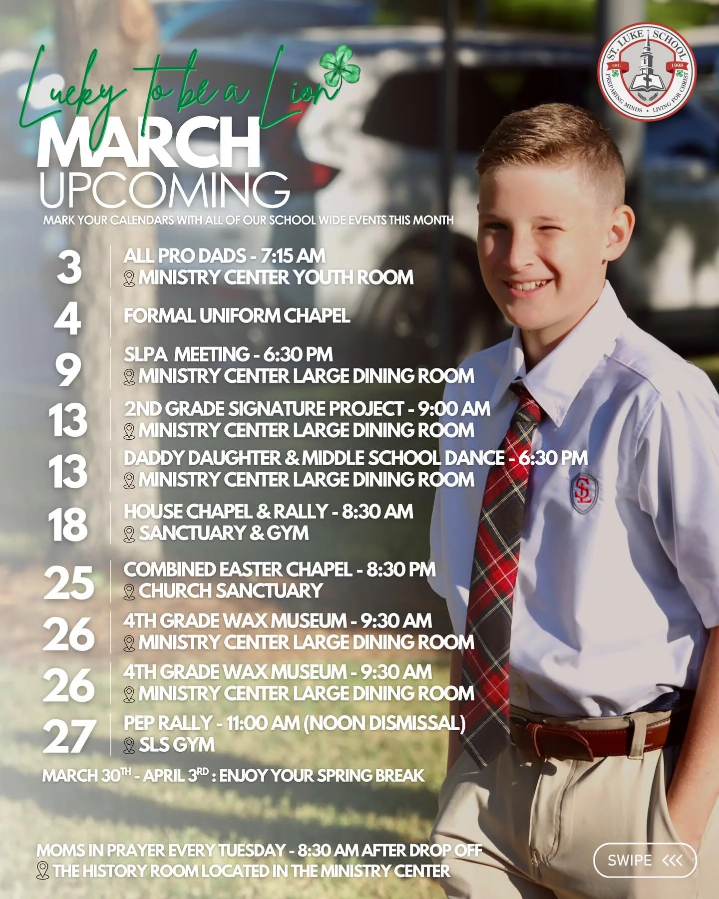 The month of March is FULL! Swipe through to check out all the fun stuff we have going on and be sure to mark your calendars! This month we are celebrating why we are &ldquo;Lucky to be a Lion&rdquo; here at SLS! 🦁🍀 #togetherweroar #luckytobealion