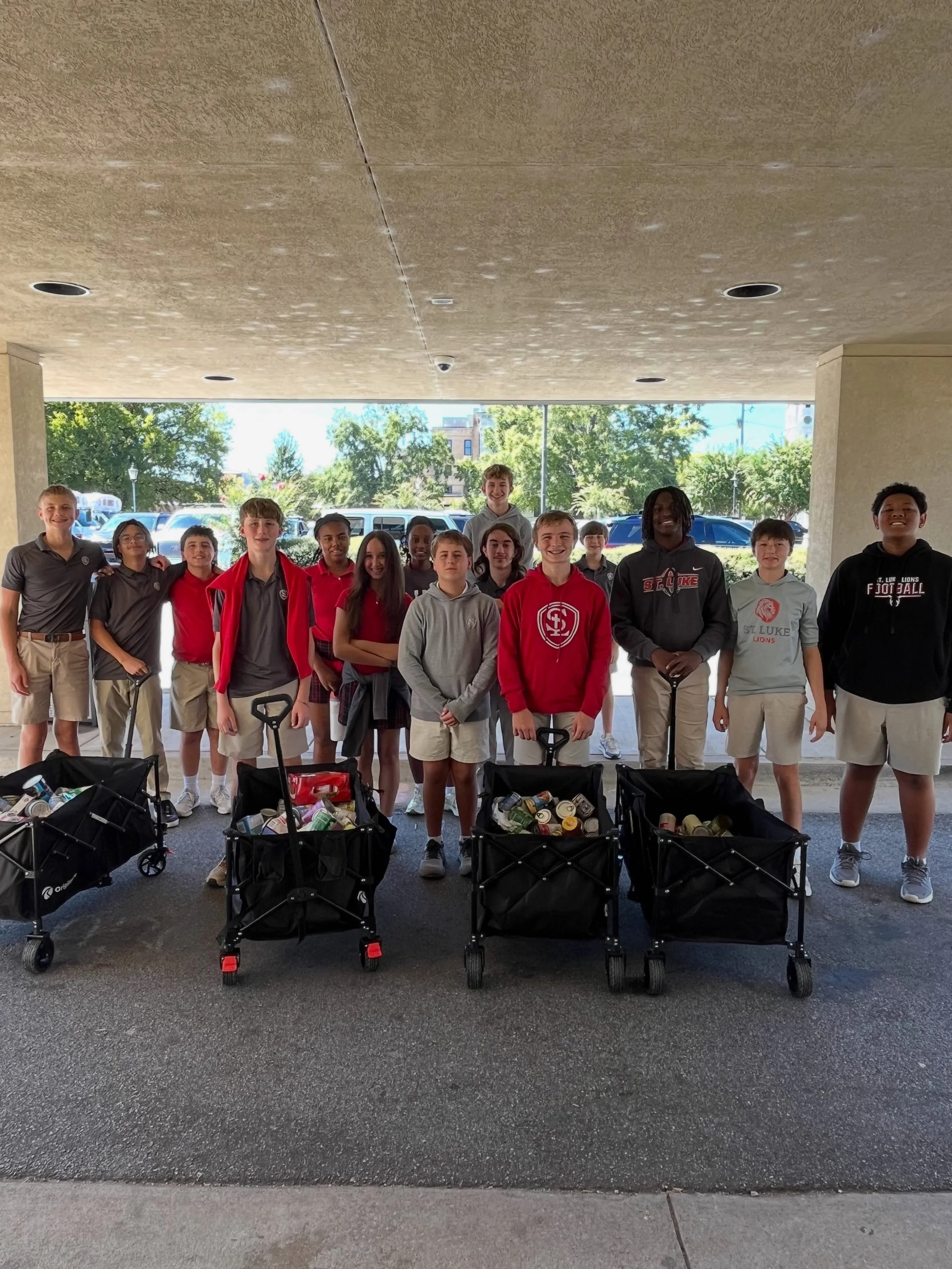 Mrs. York&rsquo;s Servant Leadership class brought more canned good items to the Food Pantry today!

Thank you, St. Luke families, for helping us serve our Columbus community! 

#donation #cannedgoods #foodpantry