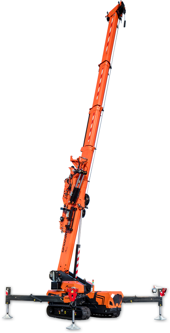 Jekko SPX650 mini crawler crane stock image showing high-capacity compact crane design for commercial construction and steel erection.