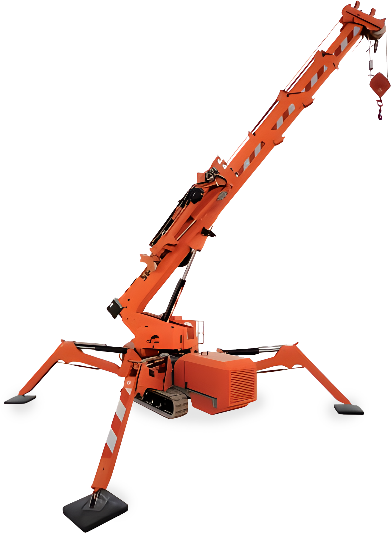 Jekko SPX527 mini crawler crane stock image showing compact diesel crane design for commercial construction and steel erection.