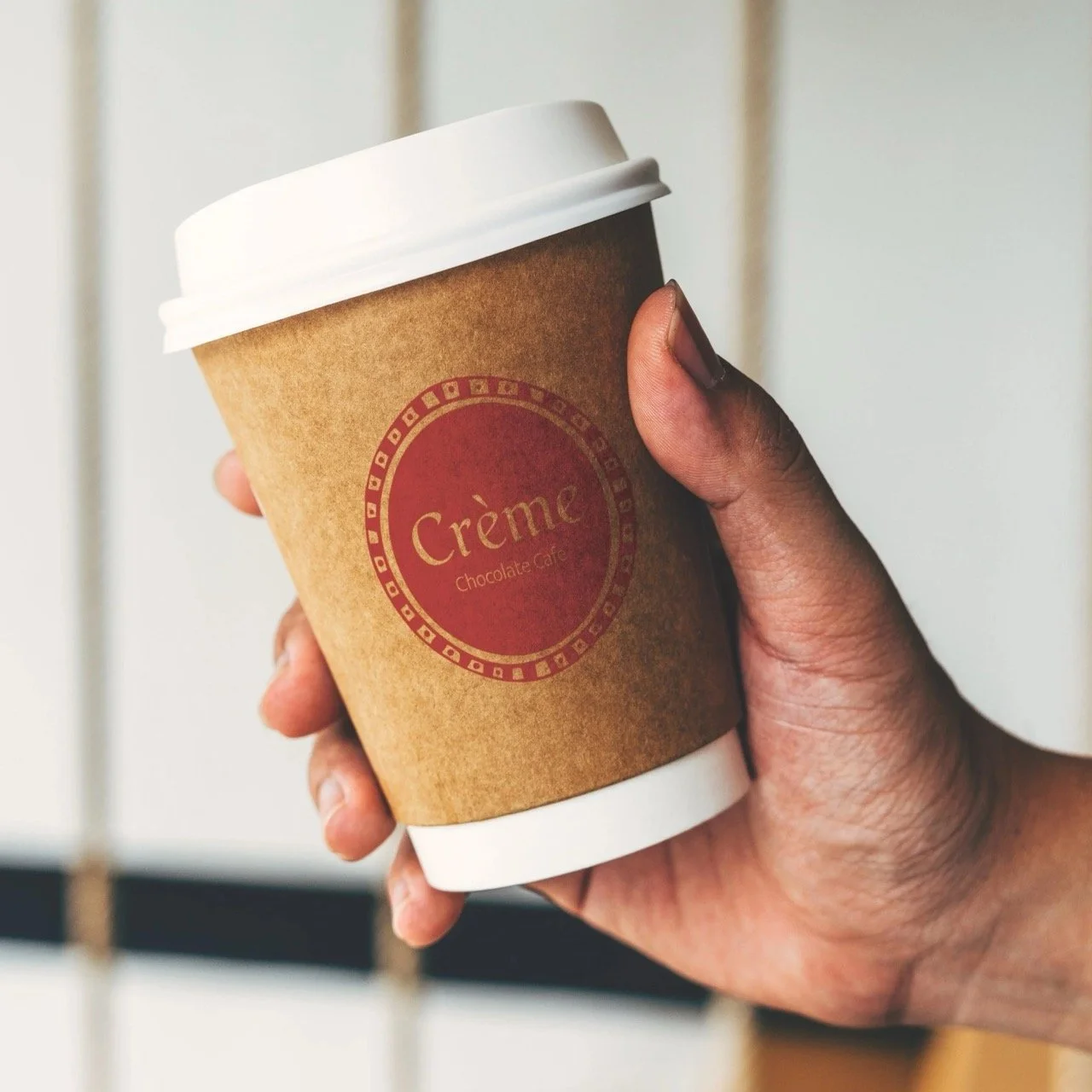 Hand-drawn logo and earthy branding design for a small coffee shop