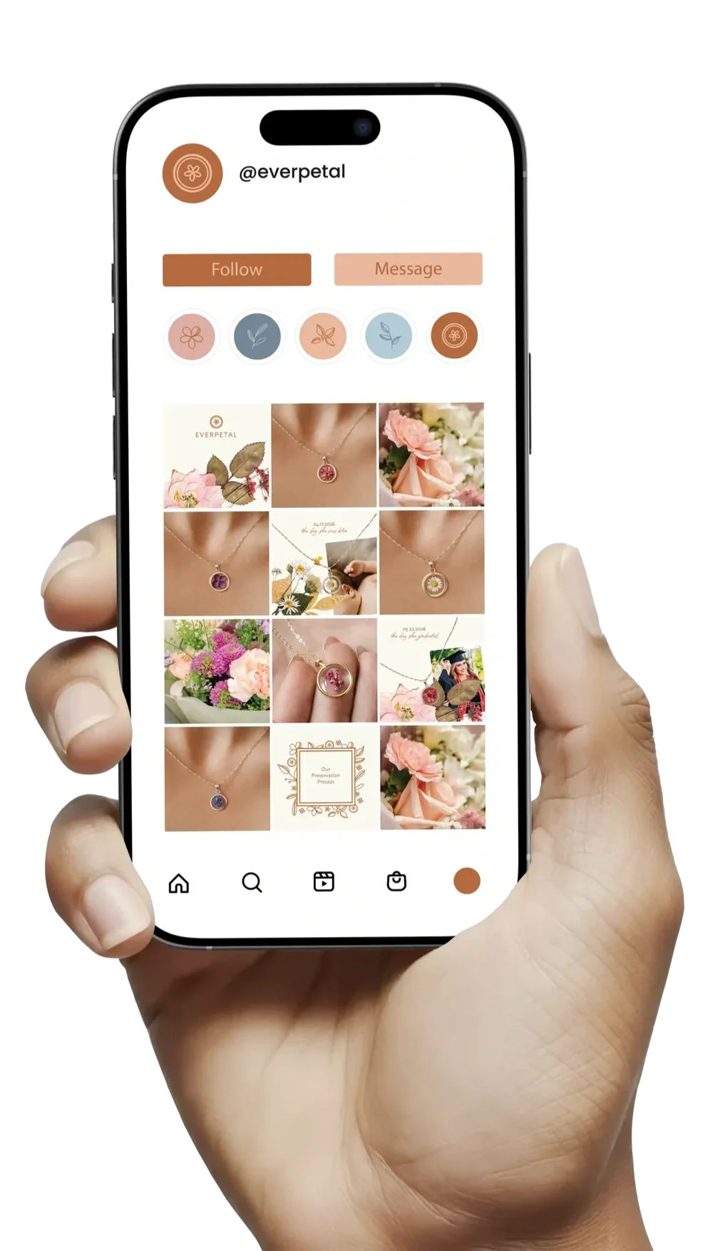nstagram feed showcasing keepsake collections