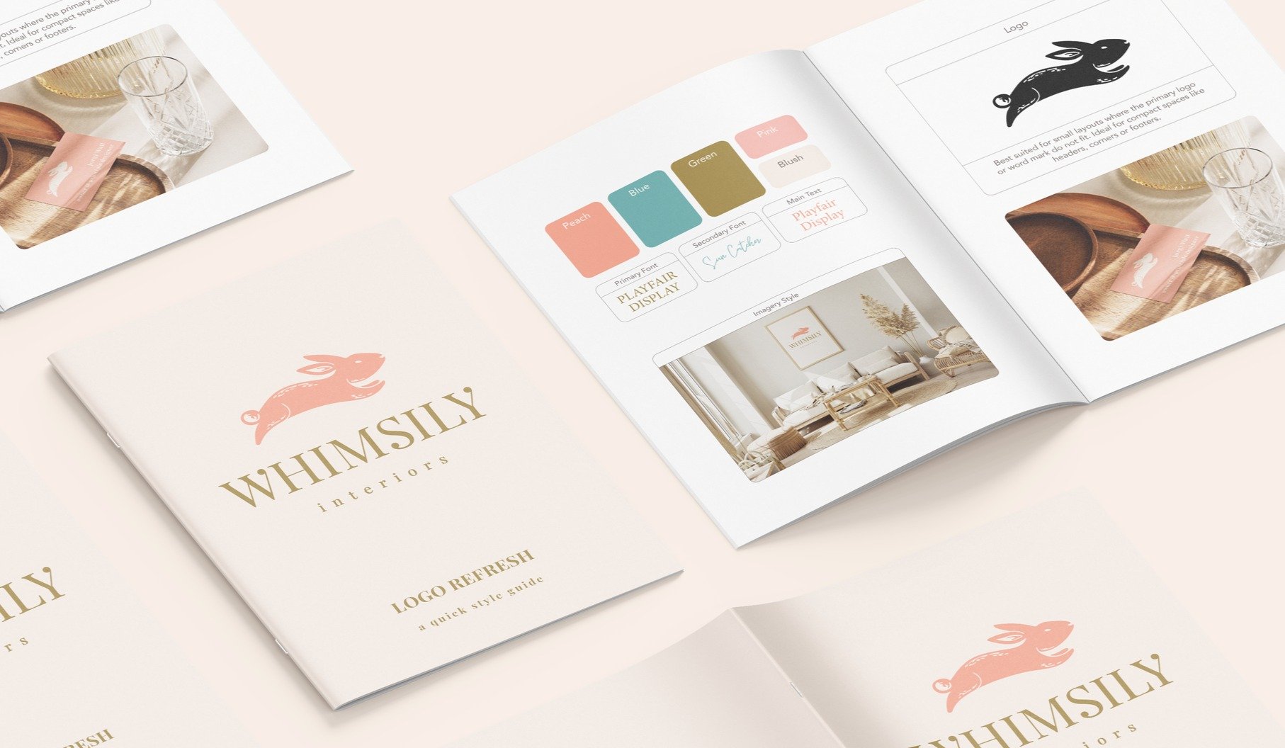 Boho, vintage interior design branding with custom style guide