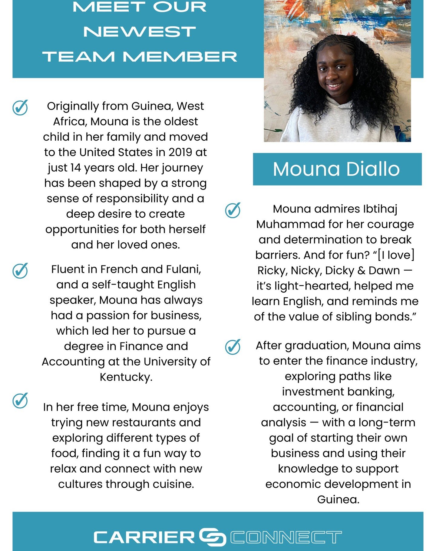 Check out our intern, Mouna!