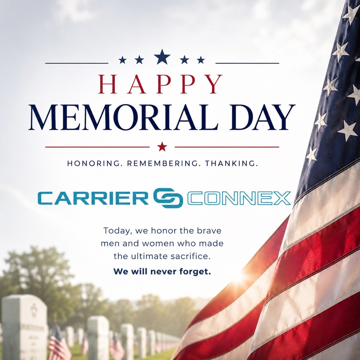 Today we honor all of those who served and made the ultimate sacrifice. Thank you 🇺🇸