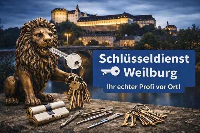 MS Schlüsseldienst Wetzlar – Schlüsseldienst Weilburg mit Löwenmotiv und Sicherheitstechnik