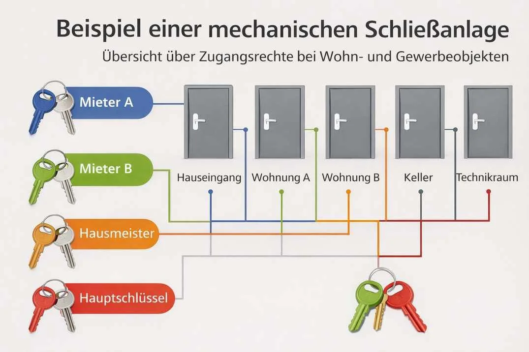 Mechanische Schließanlage – Übersicht der Zugangsrechte für Wohnanlagen in Wetzlar