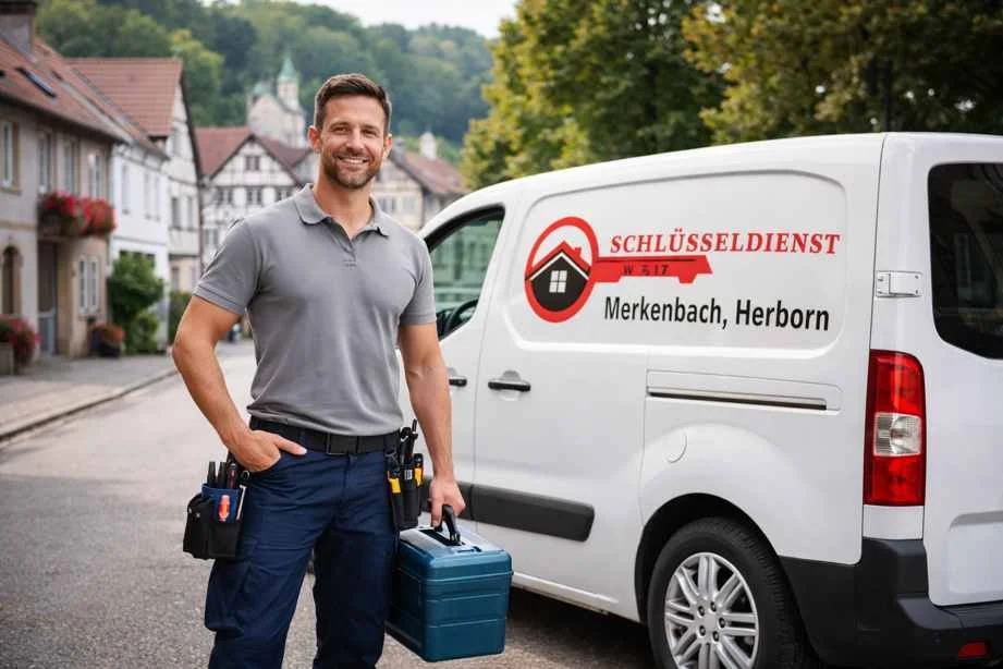 Schlüsseldienst Merkenbach, Herborn Monteur mit Einsatzfahrzeug