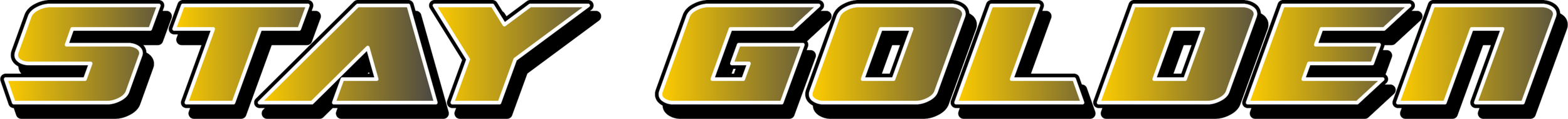 "Stay Golden" text in bold, gradient gold letters on black background.
