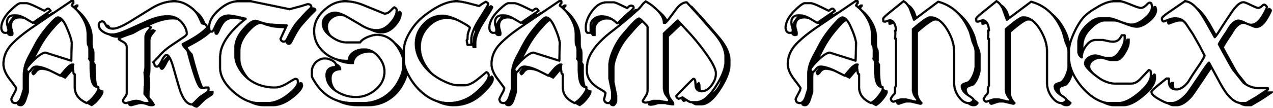 "ARTSCAM ANNEX" in ornate white lettering on a black background