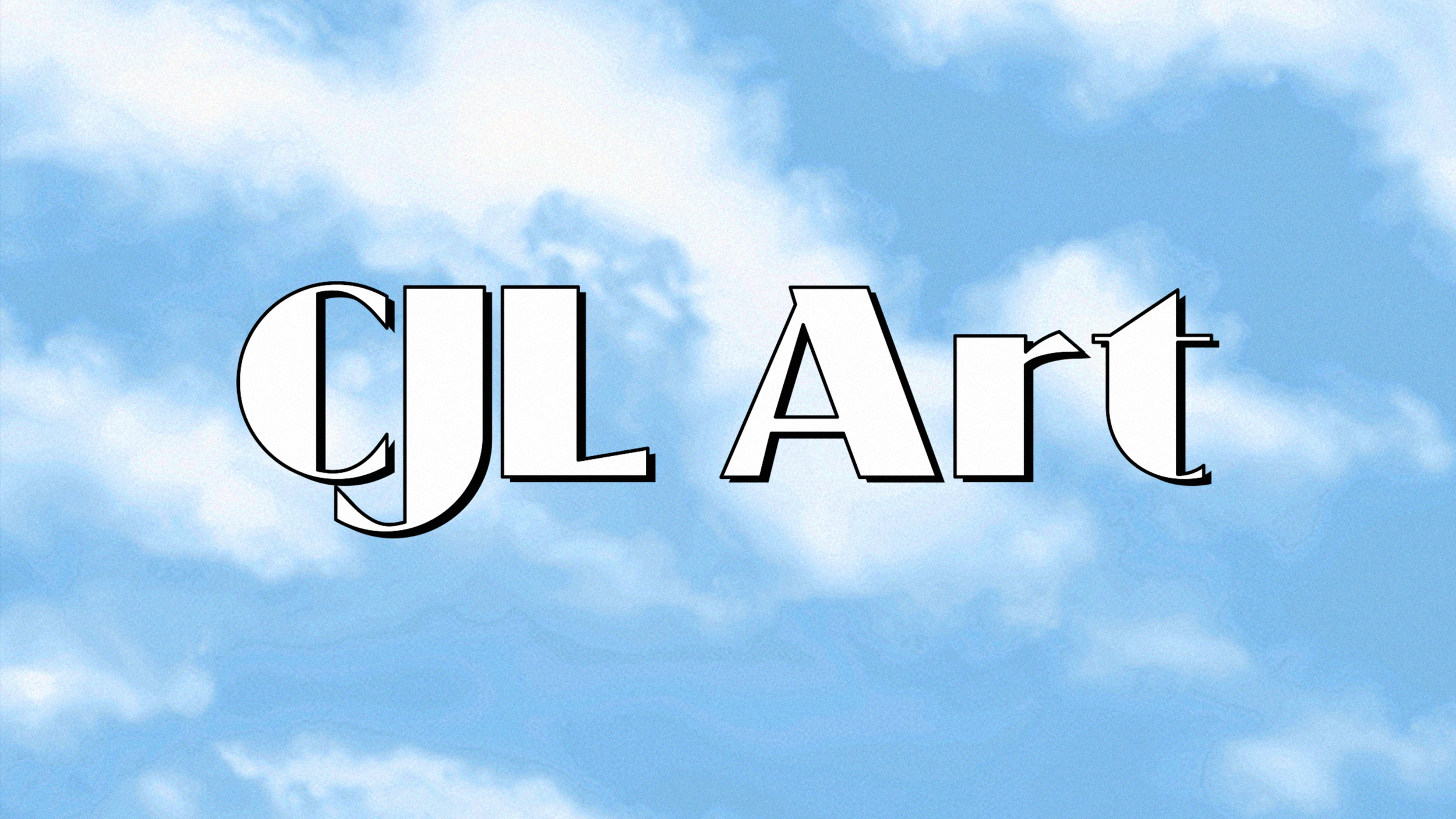 Illustration with a light blue sky and white clouds, featuring the text 'CUL Art' in large, stylized font.