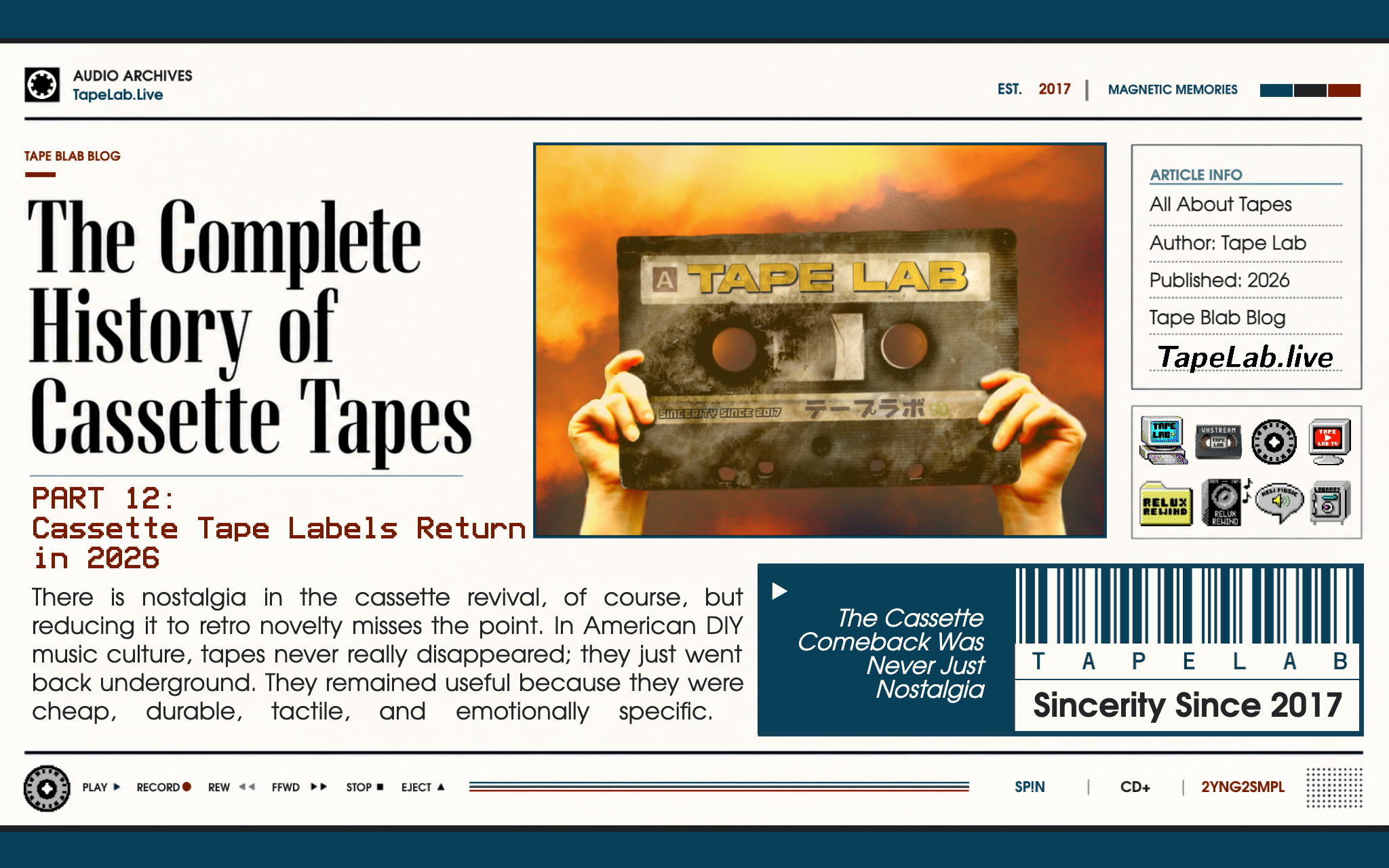 Cassette Tape Labels Return in 2026