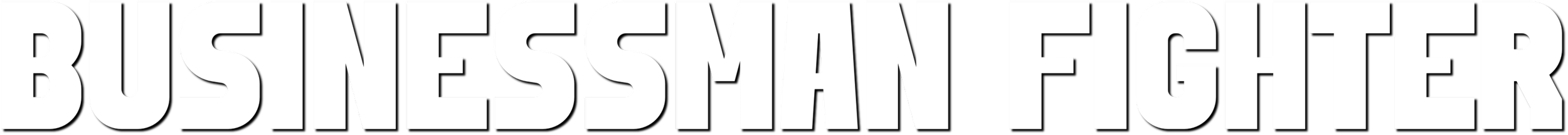 "Businessman Fighter" text in bold white font on black background
