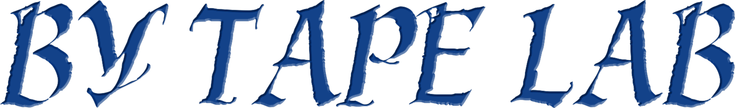 Text reading 'BY TAPE LAB' in stylized blue font.