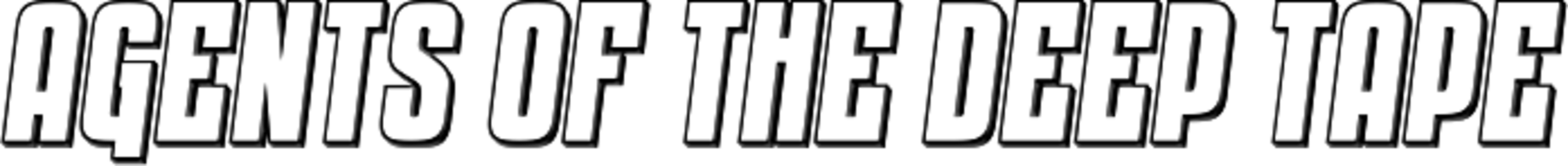 Text logo displaying 'AGENTS OF THE DEEP TAPE' in bold, black letters with a subtle shadow effect.