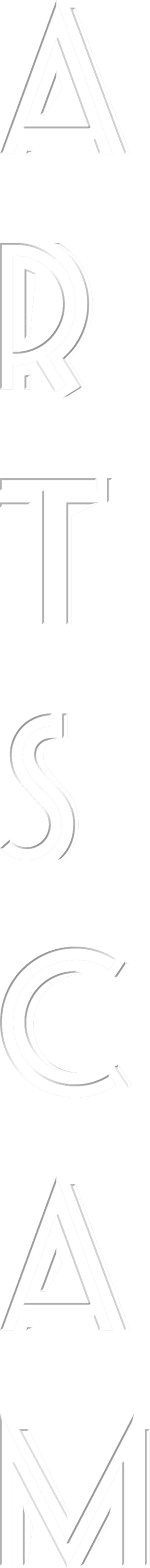 Stylized letters spelling "ARTSCAM" vertically