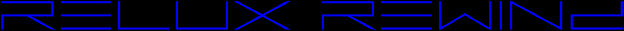 Stylized blue text on a black background saying "RELIX REWINE."