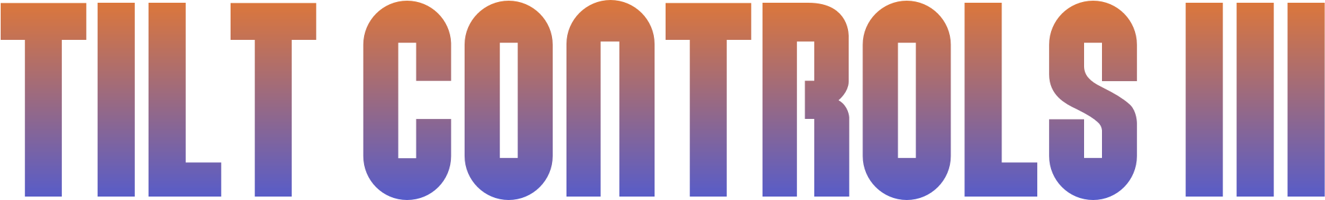 "Tilt Controls III" gradient text logo