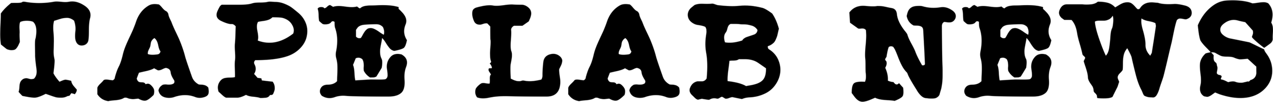 Tape Lab News logo in black on white background