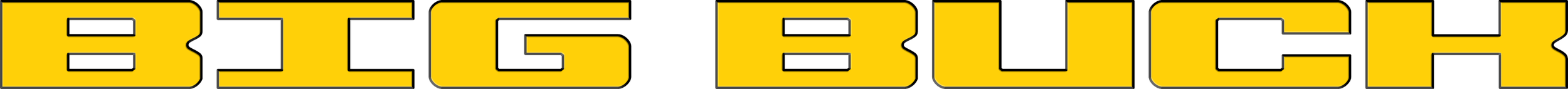 The words "BIG BUCK" in bold, yellow and black block letters on a transparent background.