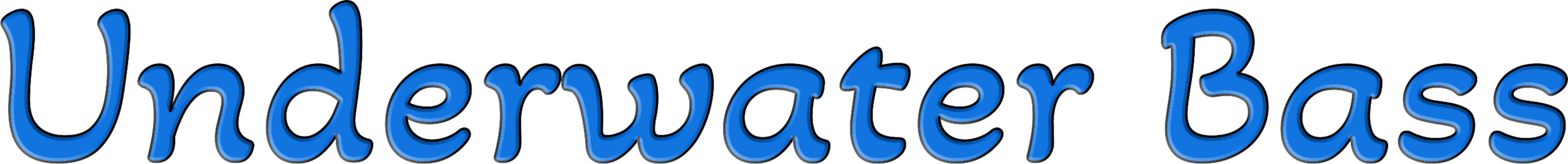 "Underwater Bass" text in blue, stylized font