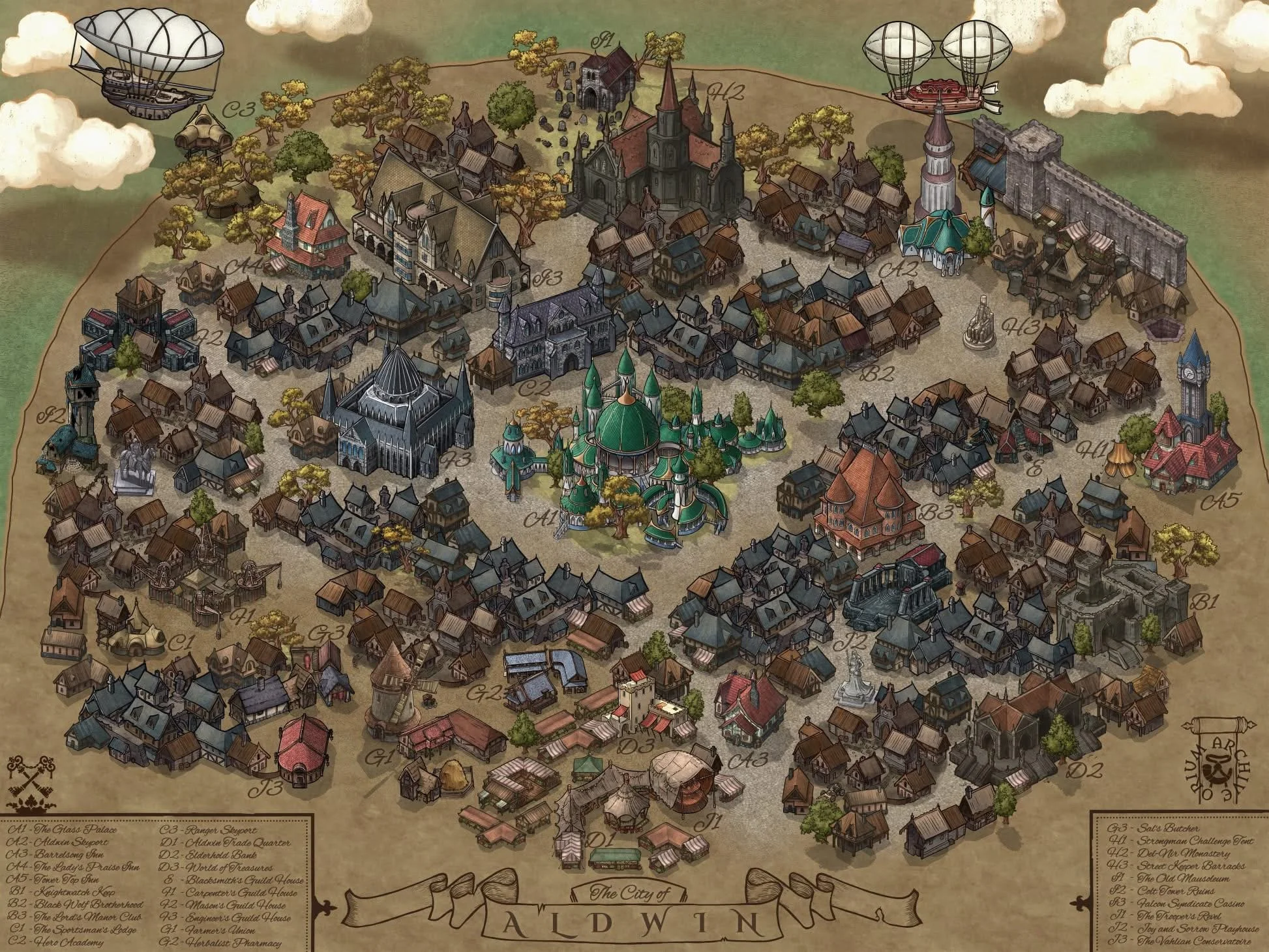 Full Color Lore Map, Aldwin, Fantasy World