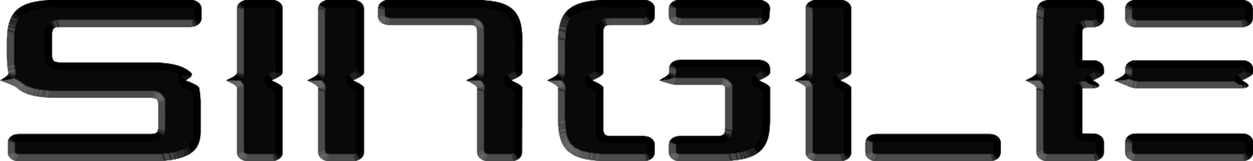 "SINGLE" in stylized black font with mirrored reflection below