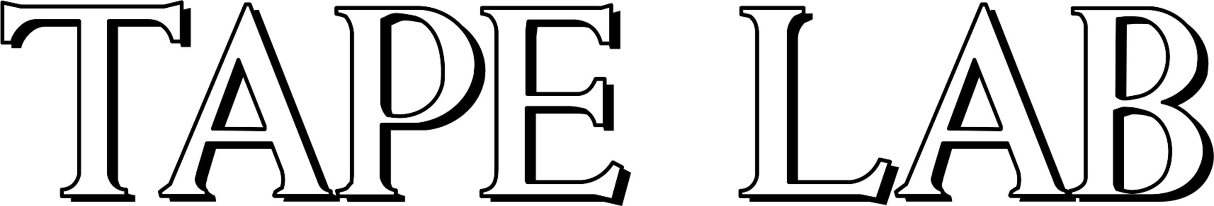 White text "TAPE LAB" on a black background