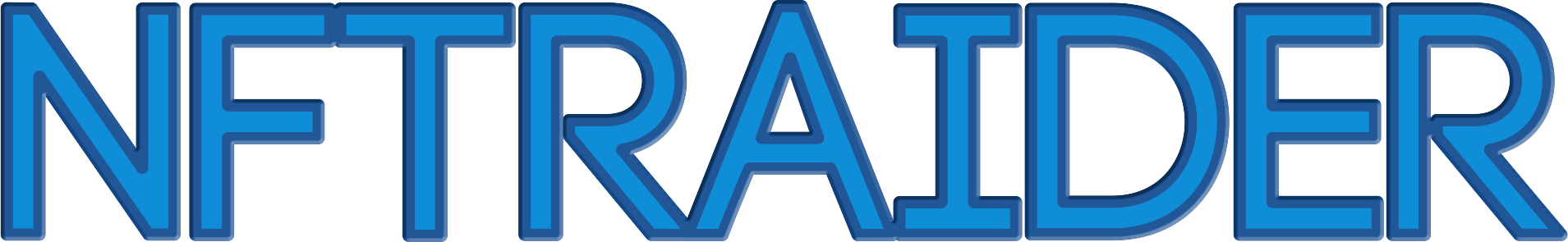 Text logo "NFTRAIDER" in blue gradient letters.