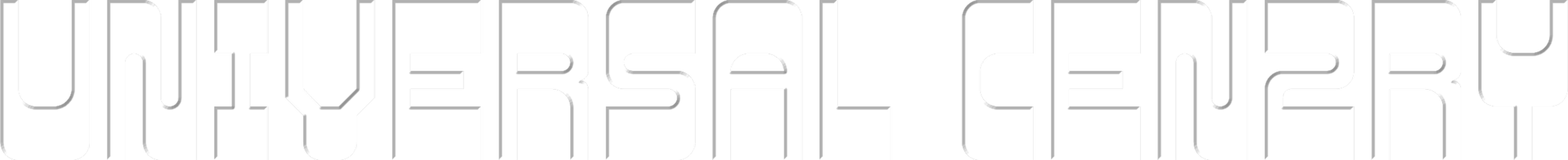 Text "UNIVERSAL CEN2RY" in bold, futuristic font with white and gray coloring.