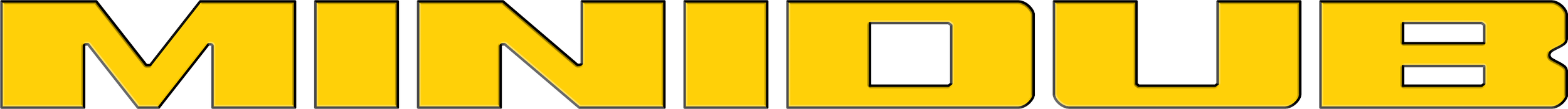 Yellow text "MINIDUB" on a transparent background.