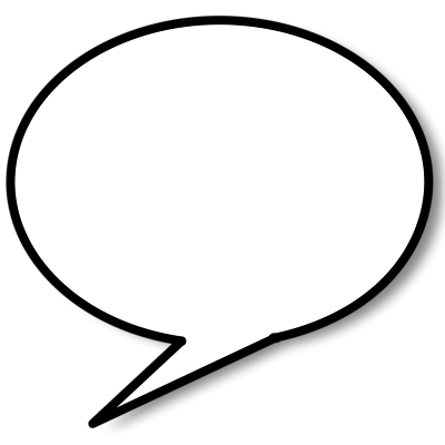 empty speech bubble on black background