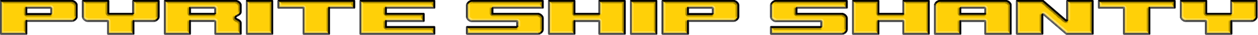 "PYRITE SHIP SHANTY" in bold yellow and black text