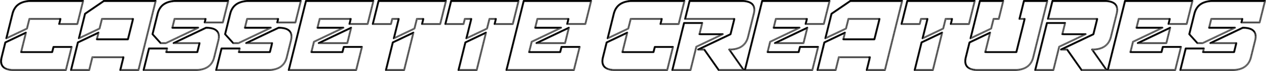 "Cassette Creatures" logo with a bold, stylized font in white and black outline.